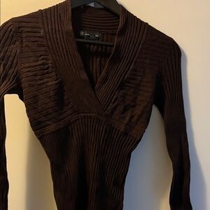 INC International Concepts Brown V-Neck Sweater